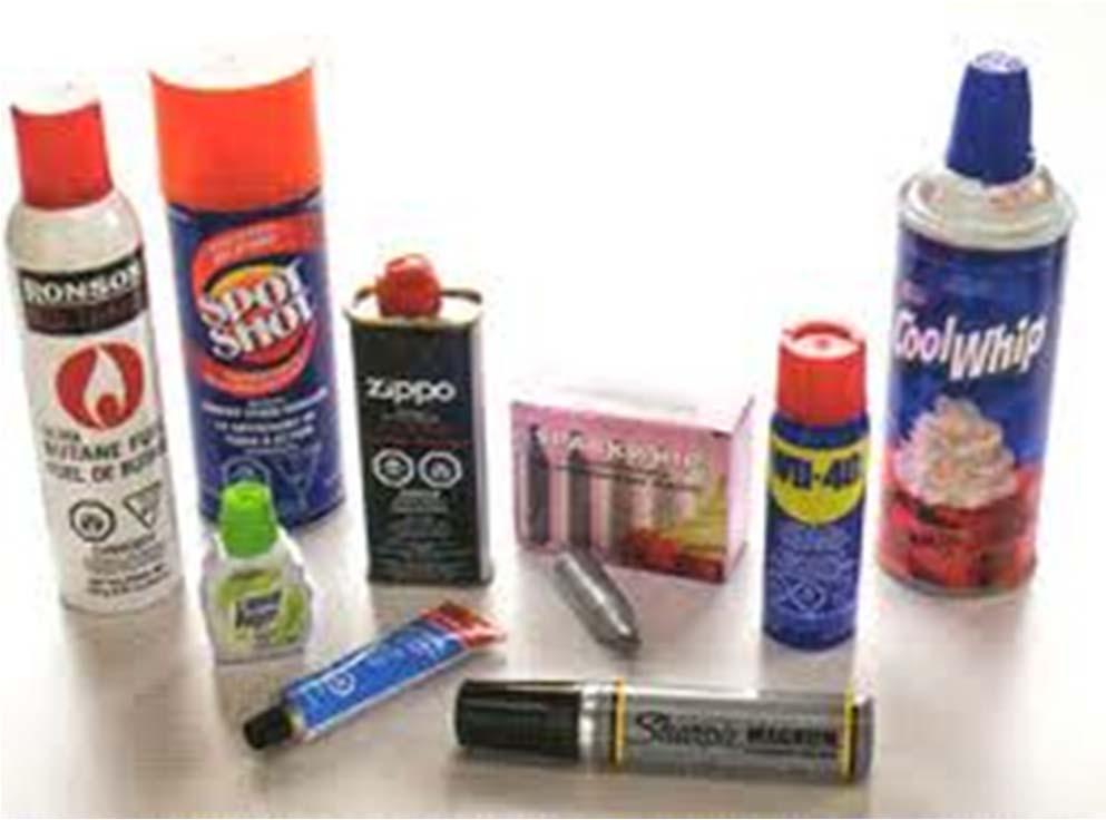 39 Depressants Inhalants Cleaning fluids, glues, paint thinners and removers, hair and deodorant sprays, gasoline,