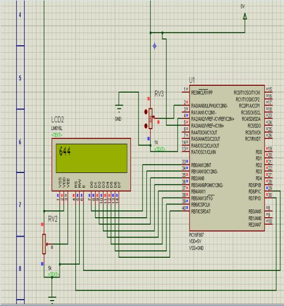 Speaker LCD Apr 9600 (OUTPUT) Figure 1: simulation of the desired hardware design using the Proteus.