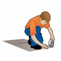 3. Using a 4mm notched trowel and a good quality single part flexible tile adhesive, spread
