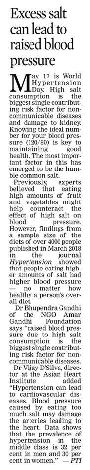 Blood Pressure (The Asian Age:20180518)