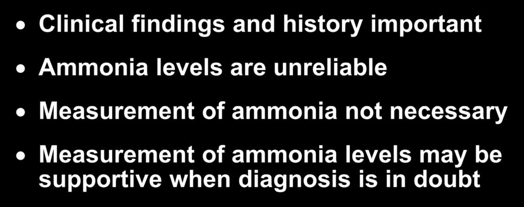 unreliable Measurement of ammonia not necessary