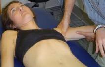 Glenohumeral Posterior Arthrokinematic Assessment - Patient Positioning: Supine, arm off the edge of the bed, humeral head off the edge as well (or wedge under scapula) appropriately undressed -