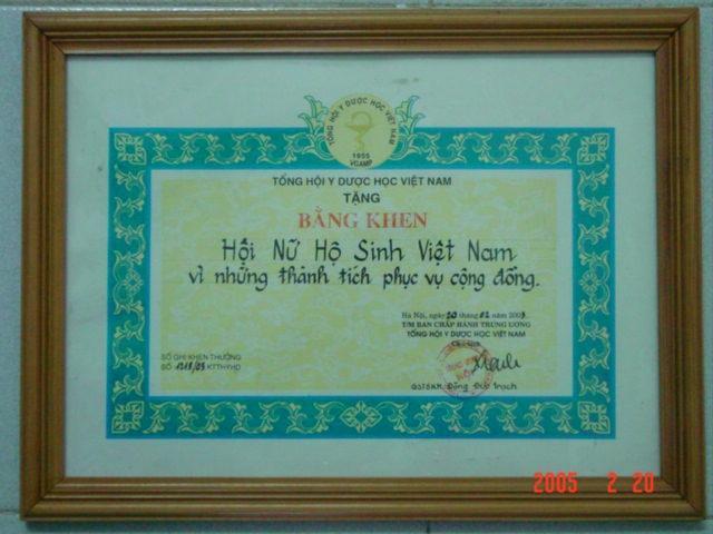 CERTIFICATE OF MERIT Certificate of Merit awarded by the Vietnam General