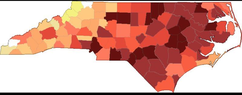Carolinas Partnerships Rates of Persons Living with an HIV Diagnosis by