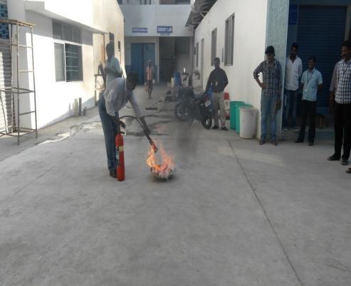 Also students were given training to how to control the fire using fire extinguisher.