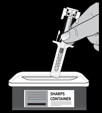 Dispose 10 Dispose of used prefilled syringes Put the used prefilled syringe into an FDAcleared sharps disposal container right away after use. Do not throw away the syringe in the household trash.
