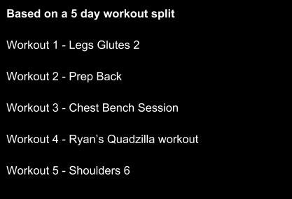 GYM BASED WORKOUTS Based on a 3 day