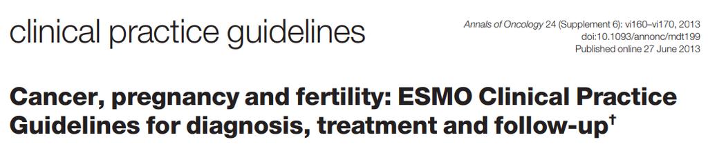 Fertility preservation methods in cancer patients: (i) Young women desiring future fertility should be counselled on available fertility preserving options before starting anti-cancer treatment.