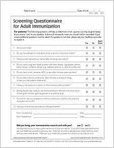 Screening Forms Available from: Immunize.