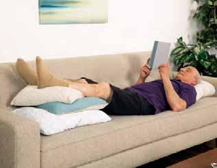 Using Elevation When you sit or lie down, raise the operated area above the level of your heart if you can. This helps blood and other fluids drain from the area. The result is less swelling and pain.