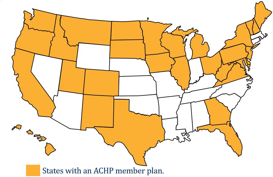 Geographic Footprint ACHP member plans: Over 19