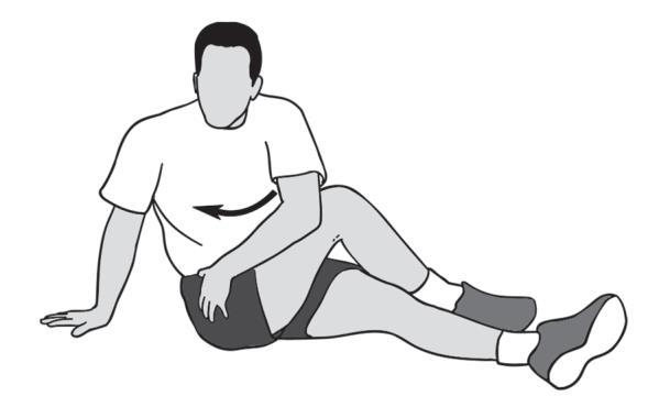 3. Sitting Rotation Stretch Piriformis, external oblique