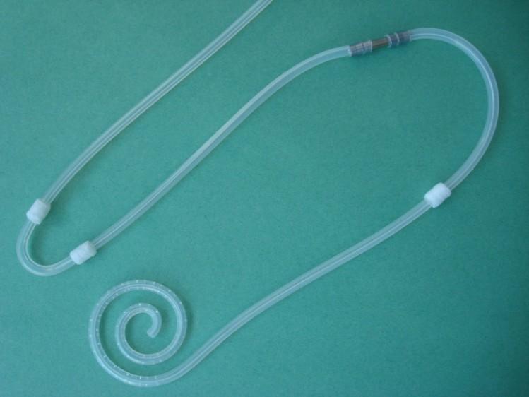 Presternal Presternal catheter is composed of two segments, distal and proximal, trimmed to size for the patient, and joined with a titanium connector in the subcutaneous tunnel at the time of