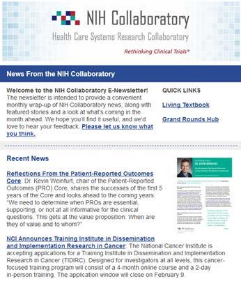 NIH Collaboratory Newsletter Subscribe to this convenient