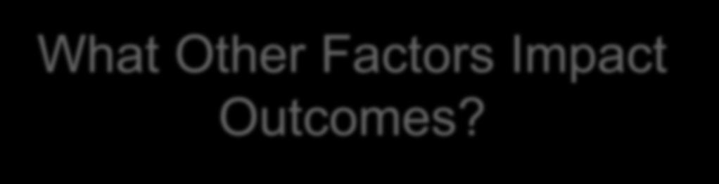 What Other Factors Impact Outcomes?