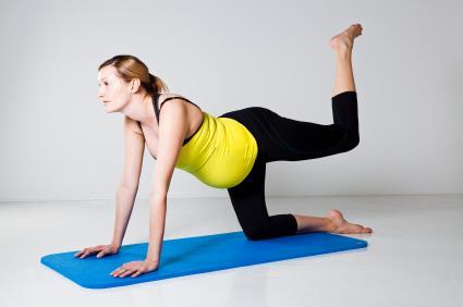 Bent Leg Lift Low Back Hips Legs Start on all fours Inhale, lift the right foot up towards the ceiling, keeping the right knee bent. Exhale, drop your knee back to the floor.