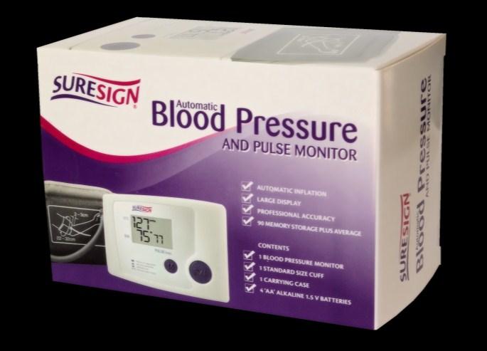 Includes pulse rate calculation Protective Pouch included for easy storage Regular Cuff included (22-32cm) SBPMON107 Suresign Blood Pressure Monitor 1 1 Large Cuff for Suresign Blood Pressure Monitor