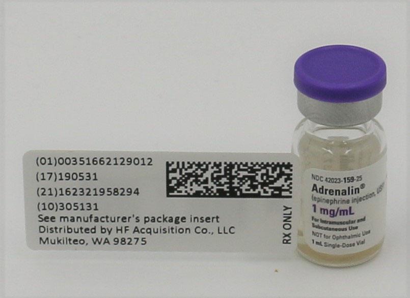 10 of 11 1/22/2019, 11:20 AM ADRENALIN (EPINEPHRINE) adrenalin (epinephrine) injection Product Information Product Type HUMAN PRESCRIPTION DRUG Item Code (Source) NDC:51662-1290(NDC:42023-159) Route