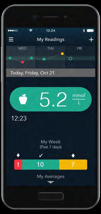 6. Readings The CONTOUR DIABETES app displays your latest reading on
