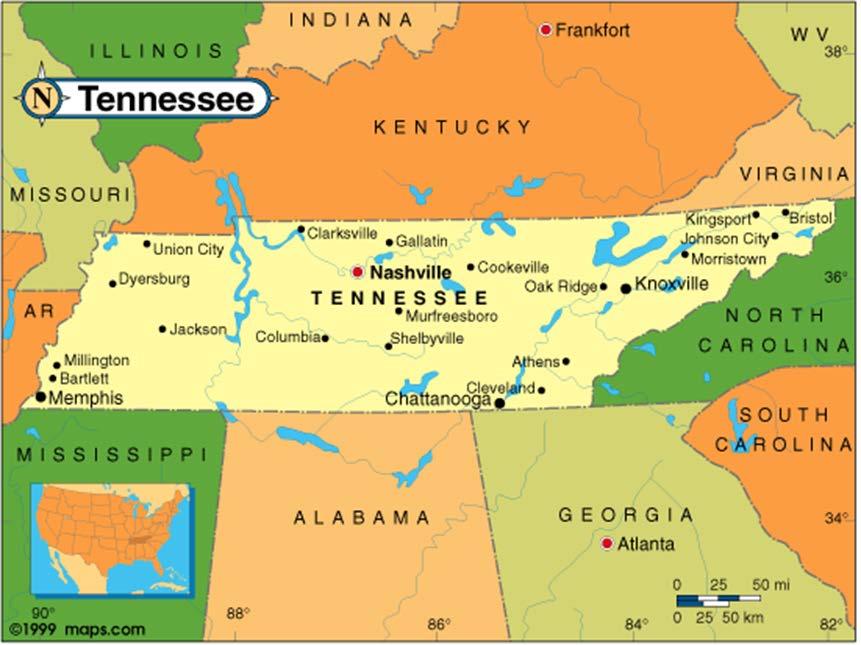 Tennessee s Bordering States and Interstate Data Sharing Source: Netstate.