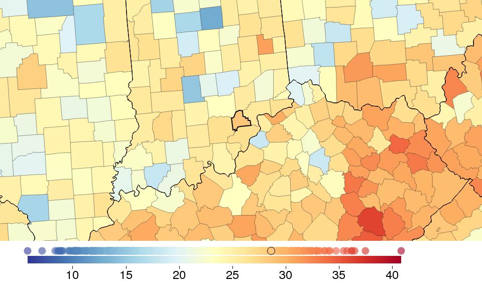 FINDINGS: SMOKING Sex Scott County Indiana National National rank %