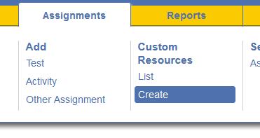 . To create a new PMT assignment from scratch, click on the Assignments tab and click on Create (under