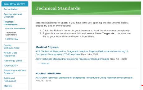 s. The ACR AAPM Technical Standard for