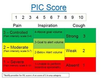 First PICC Score: Pain: 2 - moderate Inspiration: 3 Goal to