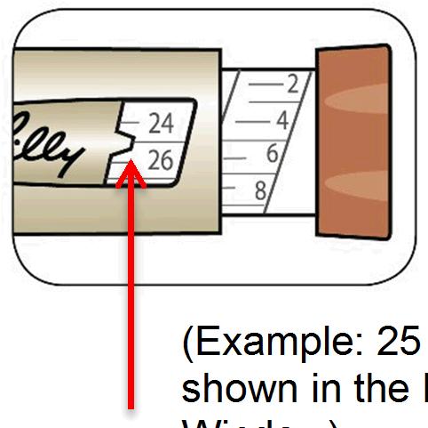 (Example: 12 units shown in the Dose Window) (Example: 25 units shown in the Dose Window) The Pen will not let you dial more than the number of units left in the Pen.