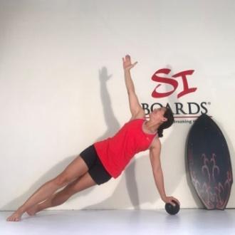 stabilize board then add one leg lift to increase difficulty.