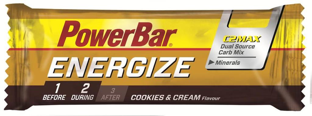Carbohydrate bar with oat bran, sodium and magnesium for athletes cookies and cream flavour Fructose-glucose syrup, oat bran (14,6%), rice flour, milk protein, rice crisps (rice semolina, sugar,
