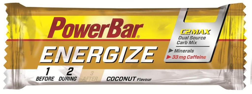 Carbohydrate bar with oat bran, guarana extract, sodium and magnesium for athletes - coconut flavour.