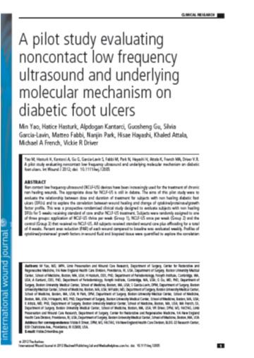 Pilot RCT Mechanism Study Evaluate the effect of different dose regimens of NLFU therapy in patients with nonhealing diabetic foot ulcers Evaluate effects of NLFU treatment on the components of the