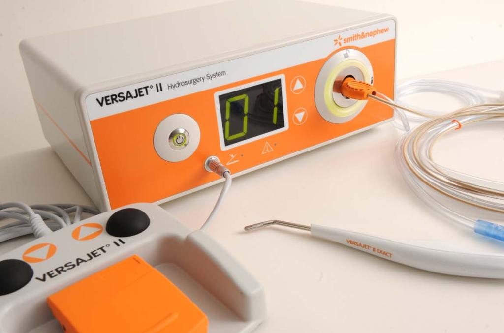 The VERSAJET II Hydrosurgery System The VERSAJET II system enables a surgeon to precisely select, excise and evacuate nonviable tissue, bacteria and contaminants from