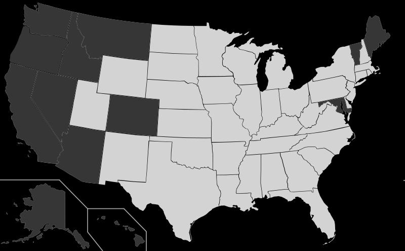 Medical Marijuana -15 States Alaska, Arizona, California, Colorado, DC, Hawaii, Maine,