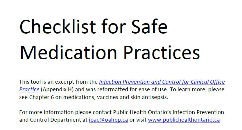 Infection Prevention and Control for