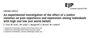 , 1) Pain catastrophizing 25% Fear of movement % Self-efficacy 25% Perceived injustice 9% Scott et al 16 Interviewed