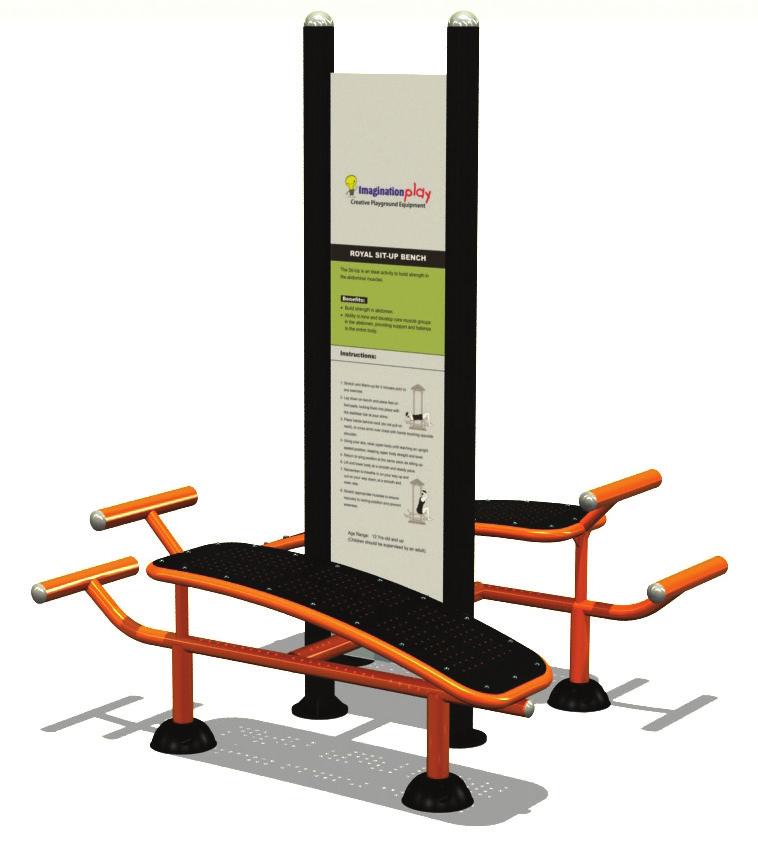 SIT UP Bench - Double 4641036 L 151cm x W 163cm x H 236cm The Sit Up Bench is an ideal to build strength in the abdominal muscles. BENEFITS: Builds strength in abdomen.