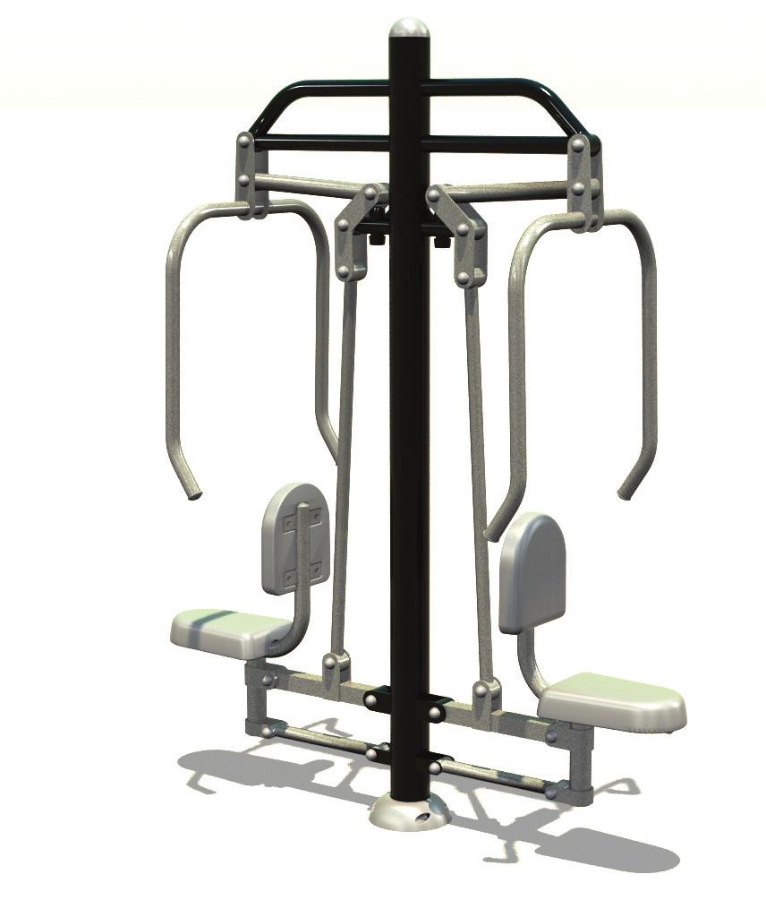 chest press - double 4641025 L 170cm x W 70cm x H 230cm The Chest Press is an ideal activity for an