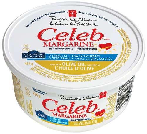 Margarine vs Butter Choose a soft tub margarine that is non hydrogenated Soft Tub Margarine 1 Serving 2 tsp (1) Calories 70 Total Fat 8g 12% Saturated Fat Trans Fat Cholesterol 1g 0mg 5%