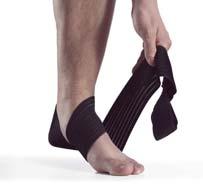 The adjustable figure-eight strap provides a light individual support and compression over the ankle.