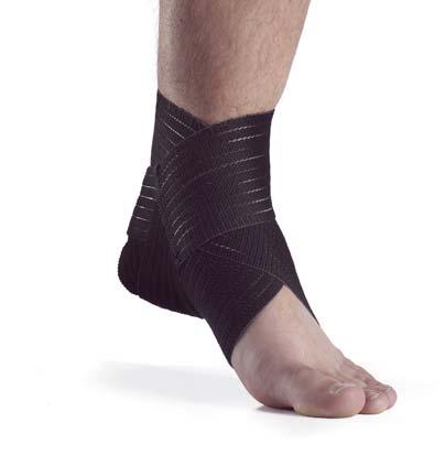 Velcro closure for easy application. A figure-eight strap is placed over the ankle to provide extra support.