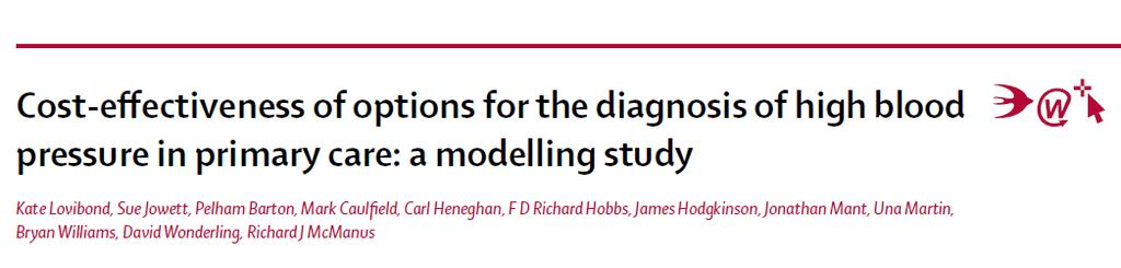 Interpretation: Ambulatory monitoring as a diagnostic strategy for hypertension, after an initial raised reading in the clinic, would reduce misdiagnosis and save costs.