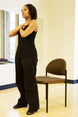 Lower Body: Body Weight Chair Stand Seated with good posture (back straight and stomach tight)