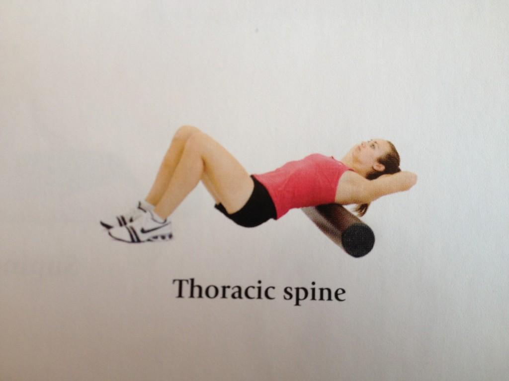 B. Lower back / Thoracic Back How to do it: Lay down with the foam roller in the middle of your back and then gradually roll it down to your butt, and up to your neck Focus on the area closer to the