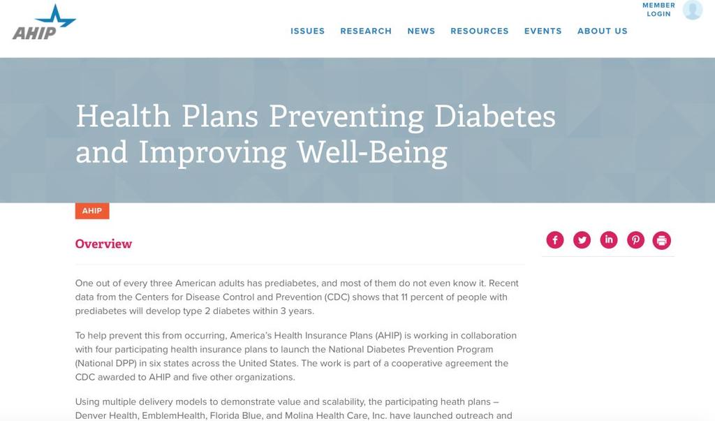 Resources Health Plans Preventing Diabetes and Improving Well-Being A CDC cooperative