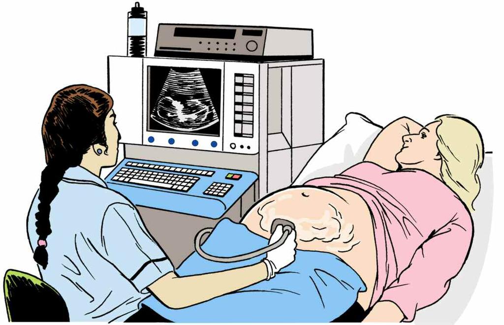 Having an ultrasound = It could be a good idea to visit the hospital with your supporter before you go