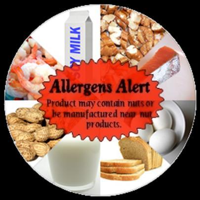 Allergens Certain ingredients or substances
