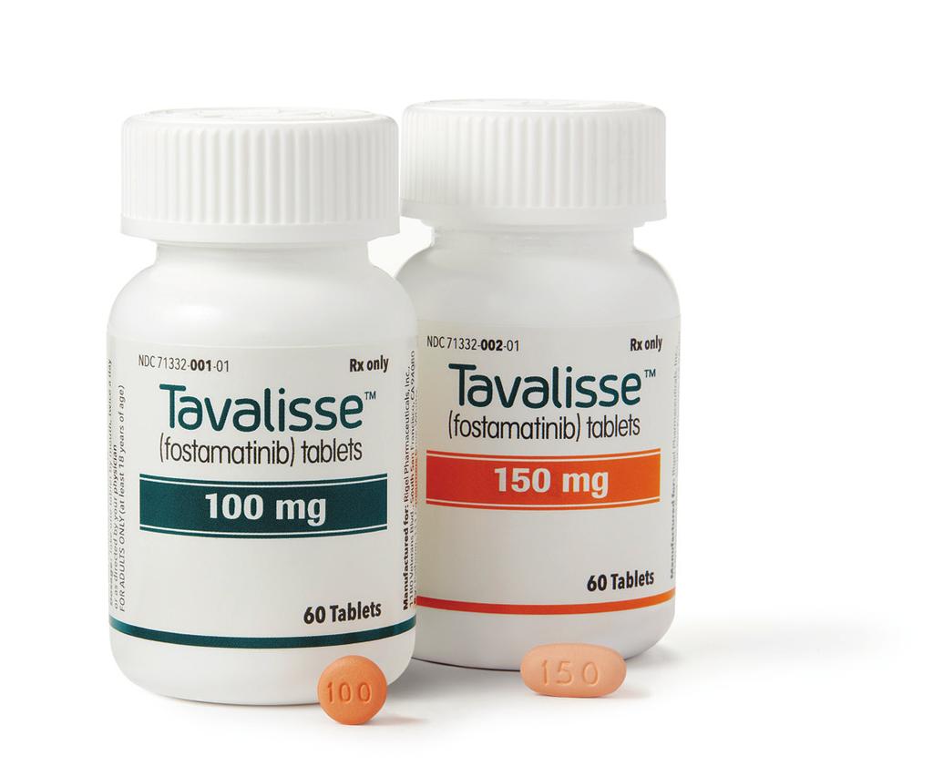 TAVALISSE OFFERS THE CONVENIENCE OF ORAL DOSING WITHOUT FOOD RESTRICTIONS TREATMENT WITH TAVALISSE SHOULD BE ACCOMPANIED BY REGULAR PATIENT MONITORING Dosage and administration one tablet BID* Dosing