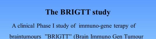 Leif.G Salford started a clinical Phase I study of immunotherapy in patients with braintumours